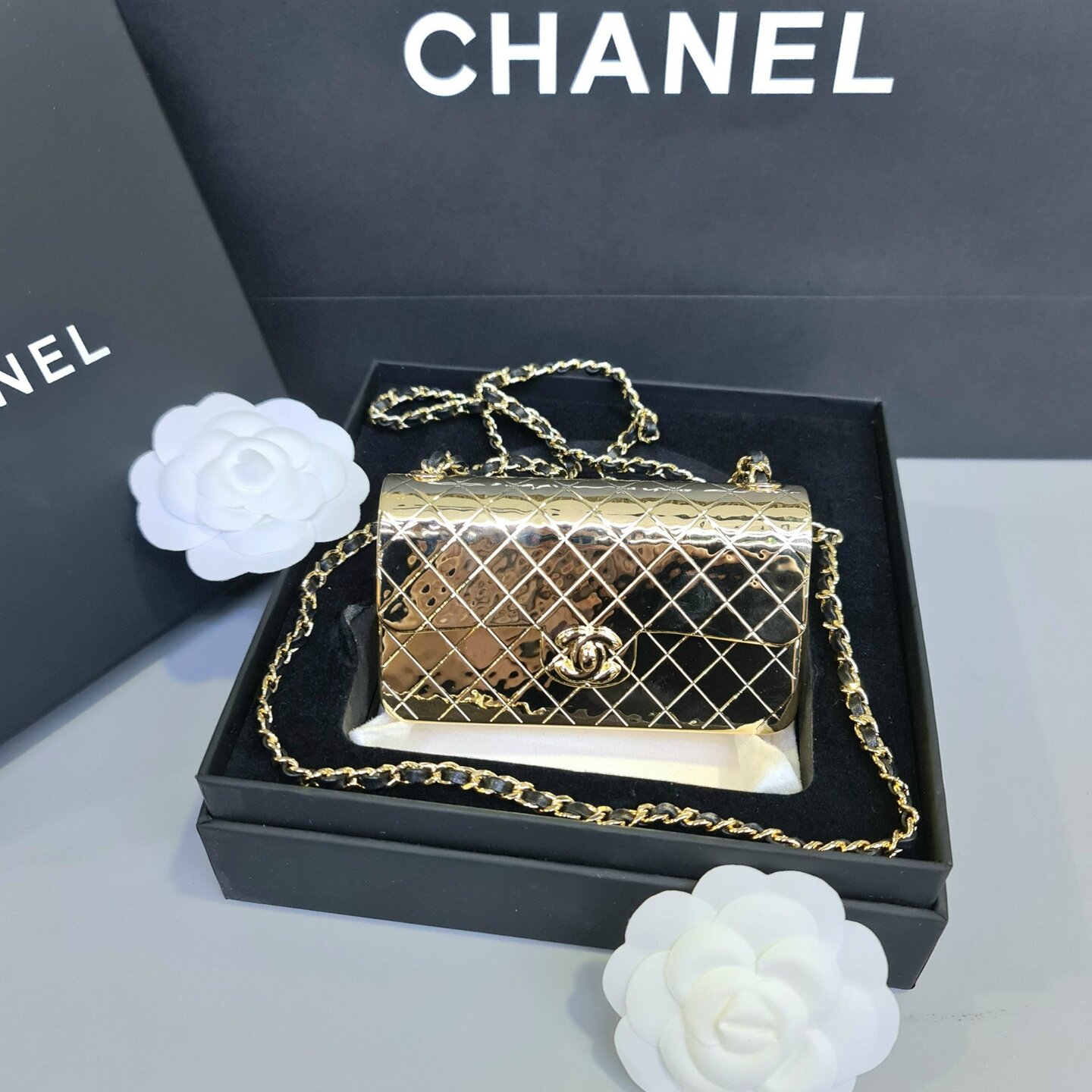 Chanel Quilted Gold With Top Handle  BagButler