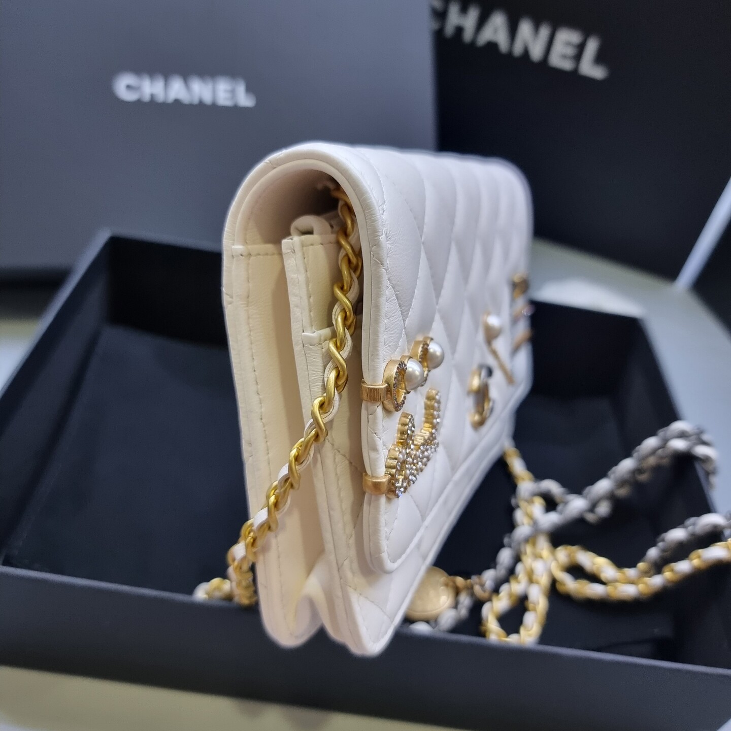 Chanel Mini Bag Jersey Vintage Micro Pink Gold Lambskin Leather Baguette   eBay
