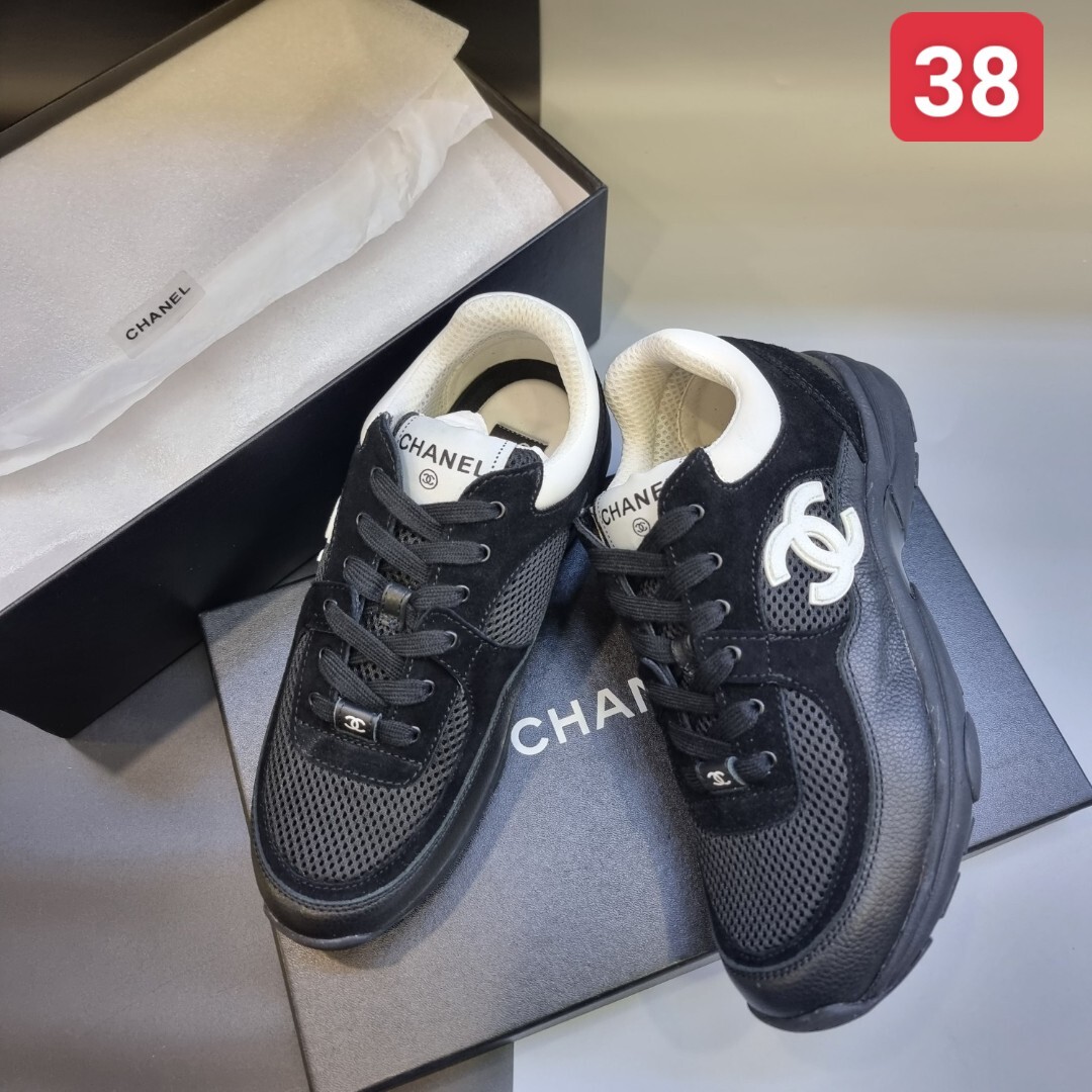 CHANEL Suede Calfskin CC Logo Sneakers Size 6  Consigned Designs