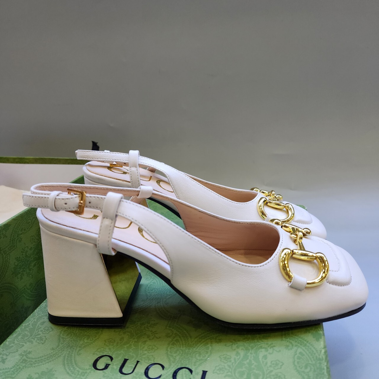 Giày Gucci Mid-heel Slingback with Horsebit